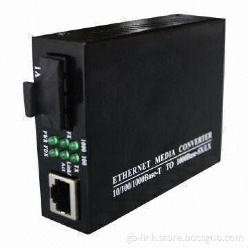 10/100/1,000M Media/Gigabyte Optical Fiber Converter, 26 x 70 x 94mm External Power